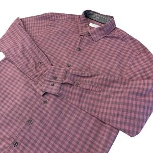 Tommy Bahama The Newport‎ Coast Shirt Men's Large Purple Black Check Long Sleeve